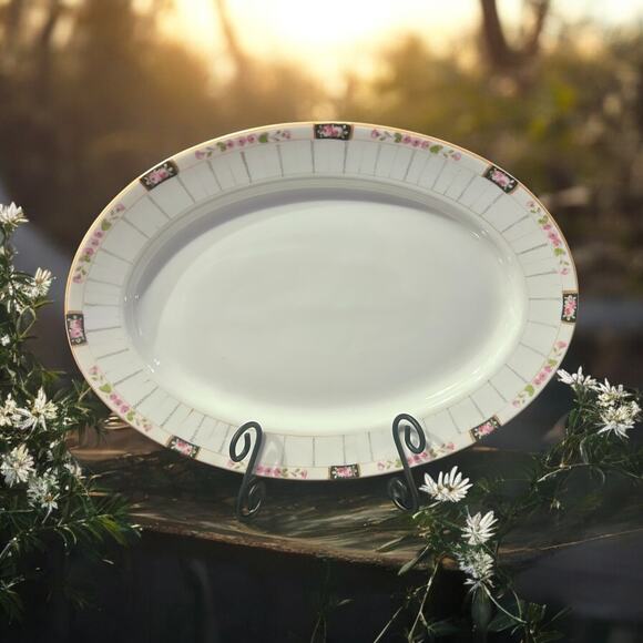 Noritake Nippon Set of 2 Platters-14'' & 11''-Antique Hand Painted-Serving-China - Picture 9 of 10